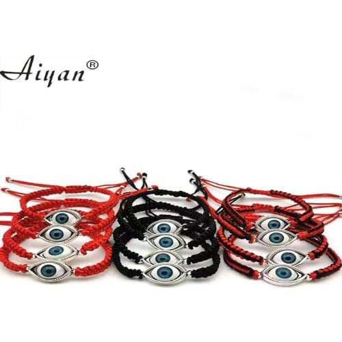 12 Pieces Turkish Blue Eyes Exorcism Protection Lucky Red Cord Bracelet With Alloyed Resin Materail For Men And Women As A Gift