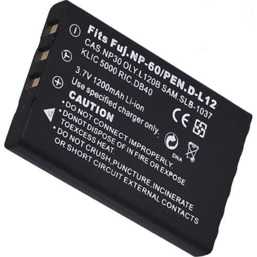 1200mAh NP-60 FNP60 SLB 1137 1037 CNP-30 K5000 D-Li2 Li-20B Battery for Fujifilm F50I F501 F401 F402 ZOOM F410 F60 NP60 Battery
