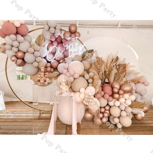 147pcs Balloons Garland Kit Dusty Pink Cream Blush Balloon Arch Double Blush Rose Globas Baby Shower Birthday Party Supplies