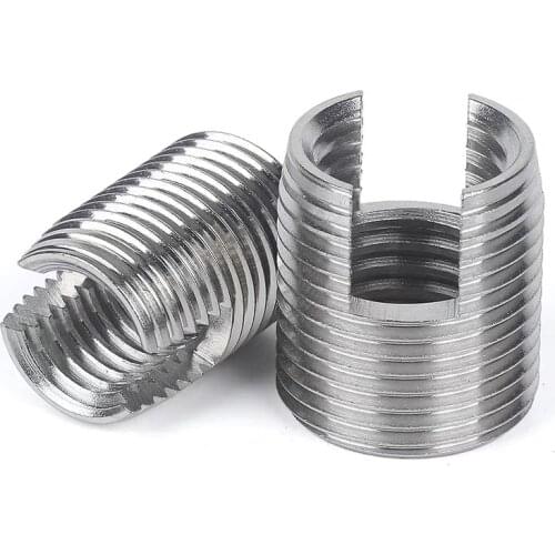 5/10Pcs M2-M16 Stainless Steel 302 Style Threaded Inserts Metal Thread Repair Insert Self Tapping Slotted Screw Threaded