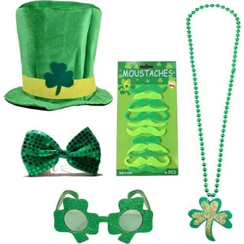 5pcs/set St Patricks Day Celebration Supplies Irish Party Favor Decorations Set Festival Photobooth Props 2021