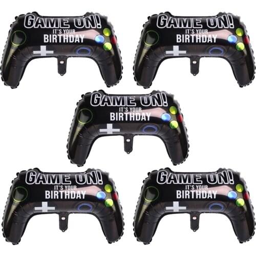 5 pcs Gamepad Balloon E-sports Game Party Decoration Aluminum Foil Balloon Childrens Toy Floating Handle Balloon