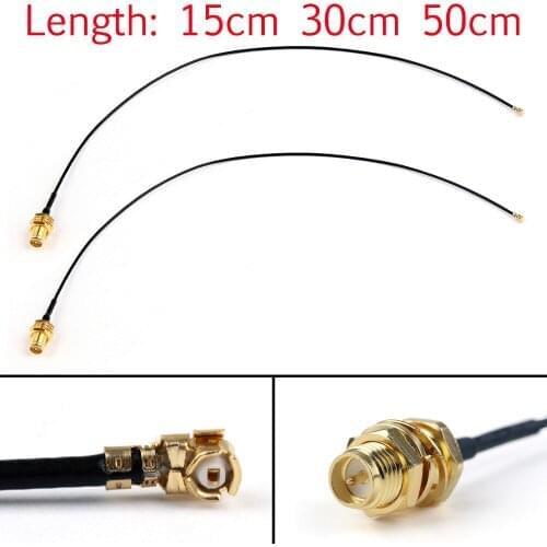 Artudatech 30cm/50cm 2x 1.37 U.FL/ IPX Mini PCI to RP-SMA Pigtail Antenna WiFi Cable