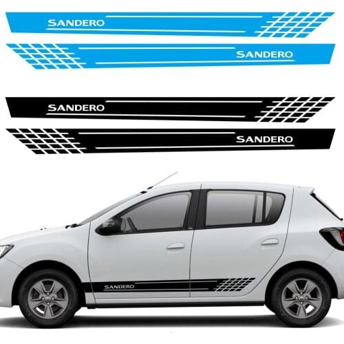 2Pcs car side stickers DIY styling car vinyl film decorative line decals Renault Sandro decoration car modification parts