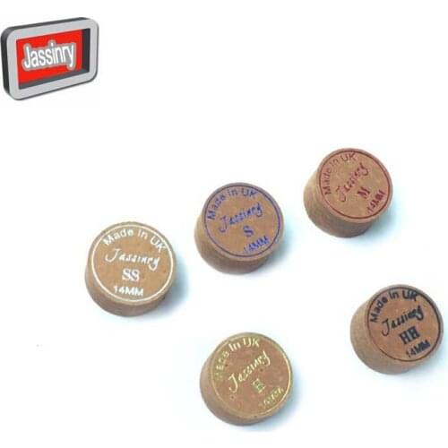 Free shipping 10pcs/lot Jassinry 14mm Pool Billiards cue tips Brown 8layers pigskin tips SS/S/M/H/HH Billiard accessories