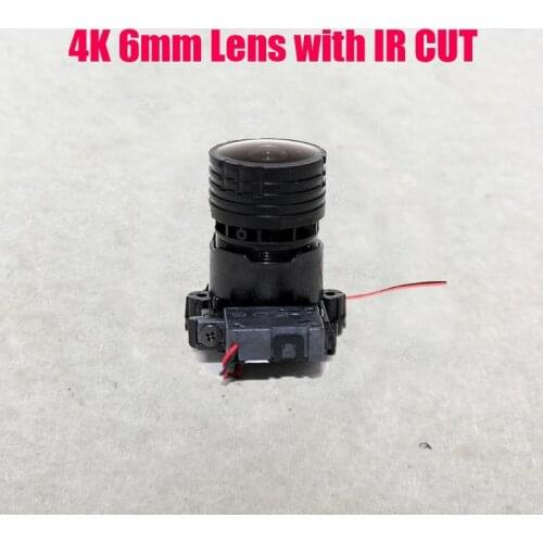 Free shipping 6mm 4K Lens 8MP Megapixel Fixed M12 Small Lens with ir cut For 4K IP CCTV camera