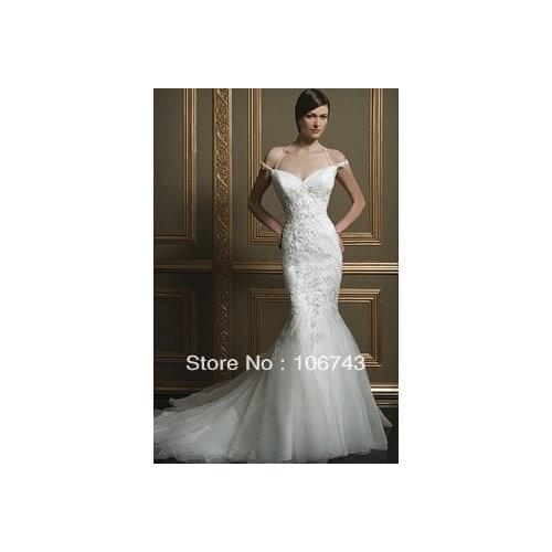 Free Shipping 2016 New Style Best Sale Sexy Bride Custom Size Beading Mermaid Bead Piece Embroidered Bridal gown wedding Dress