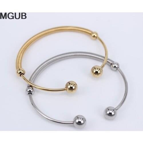 Wholesale Cuff Bangle & Bracelet Stainless Steel Bangle for Men Women Vintage Jewelry Ornament Gold Color LH751