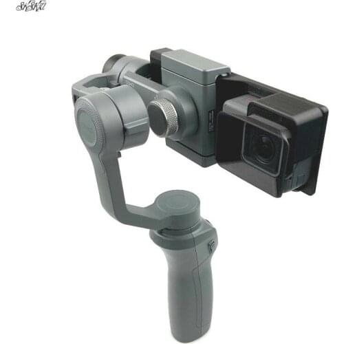 For GoPro Hero 5 / 6 Adapter switch mount plate + Sun Shade hood For DJI osmo mobile 1/ 2 Gimbal Handheld Action Sports camera