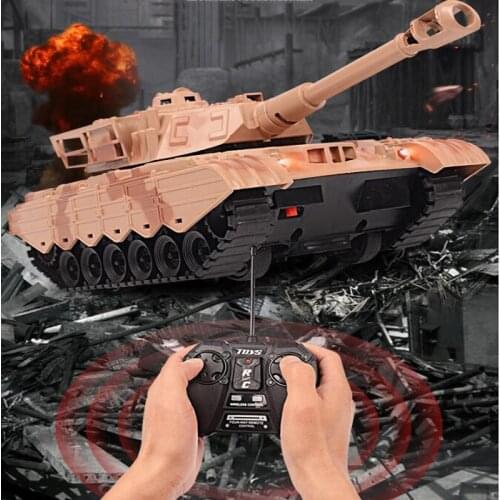 Electric Remote Control Tank Toy Simulation Military Tank Four-Way Charging Remote Control Car Tank Children Toy Boy Gift