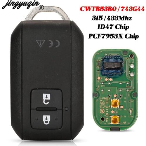 Jingyuqin 2 Buttons For Suzuki Swift 2017 Fob FSK 434Mhz HITAG 3 ID47 PCF7953X Chip CWTR53R0/ 743G44 Remote Control Car Key