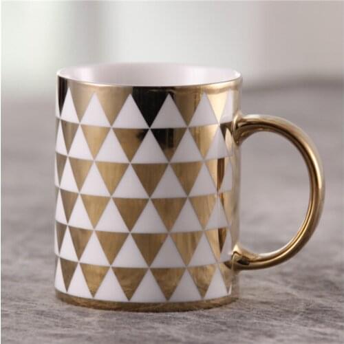 Nordic Pentagram Marble Coffee Mug Ceramic Five Pointed Star Milk Tea Cup Pink Gray 380ml