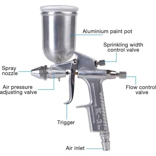 125ml Spray Gun 0.5 Mm Nozzle Aluminum Alloy Sprayer Air Brush Paint Tool Gravity Feeding Airbrush Penumatic for Painting Cars