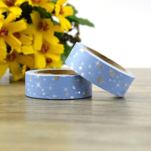 Christmas Star Foil Washi Tape Japanese Stationery 1.5*10meter Kawaii Masking Tape Adhesiva Decorativa School Tools Halloween