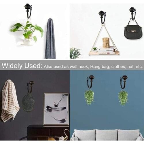 Set of 2 Metal Curtain Holdbacks Decorative Curtain Drapery Holdback Hook Wall Mounted Drapery Tiebacks with Screws