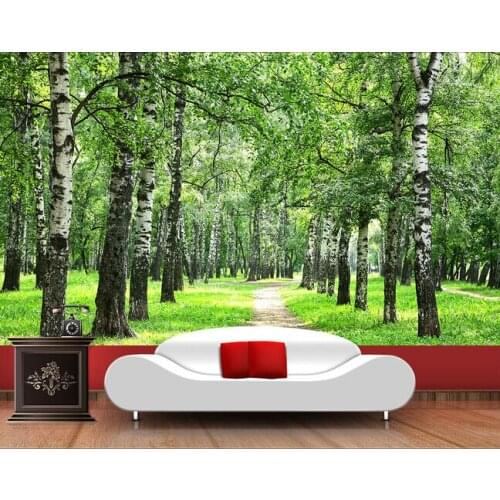 Custom nature wall murals, green forest landscape used in the bedroom TV KTV wall waterproof vinyl papel DE parede