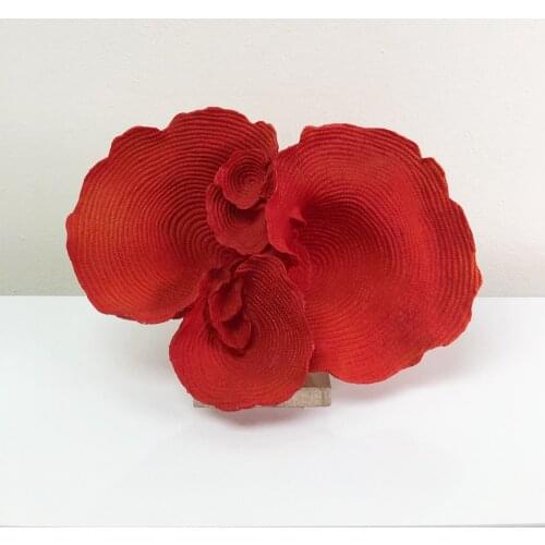 Lucky Art Table Top Base Decorative Orange Color Coral 33x14x24cm