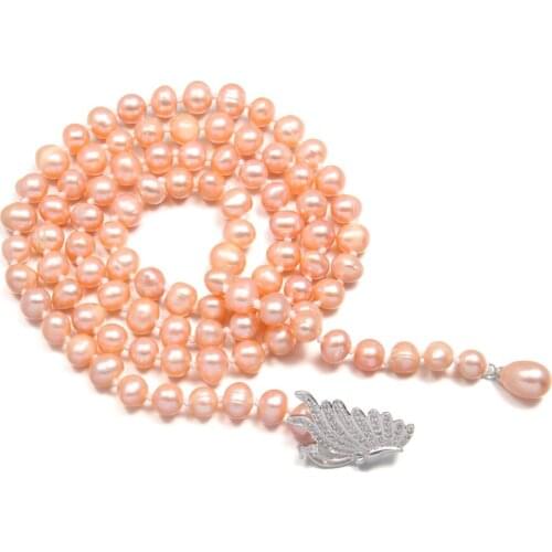 New Temperament Necklace Fashion Potato-Shaped Pearl Necklace Comfortable To Wear for Women Lady Men Charm Jewelry Gift 8-9mm