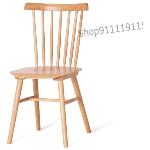 Solid Wood Dining Chair Nordic Simple Windsor Chair Western Cafe Hotel American Leisure Back Single Family Chair