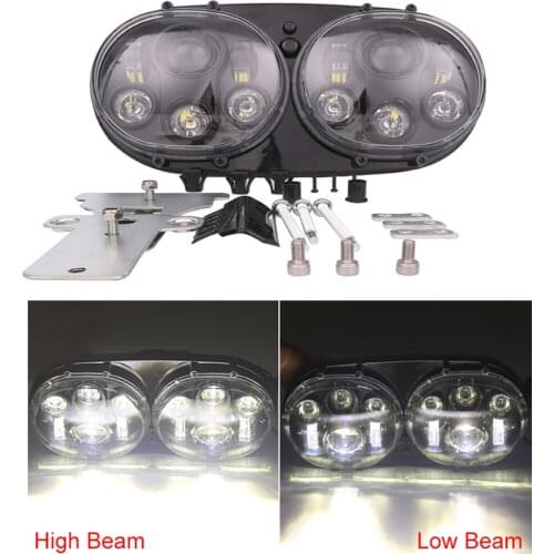 For Motorcycle Road Glide Ultra FLTRU CVO Custom Anniversary FLTRXSE2 Motorcycle Headlights Double LED H4 Headlight Assembly