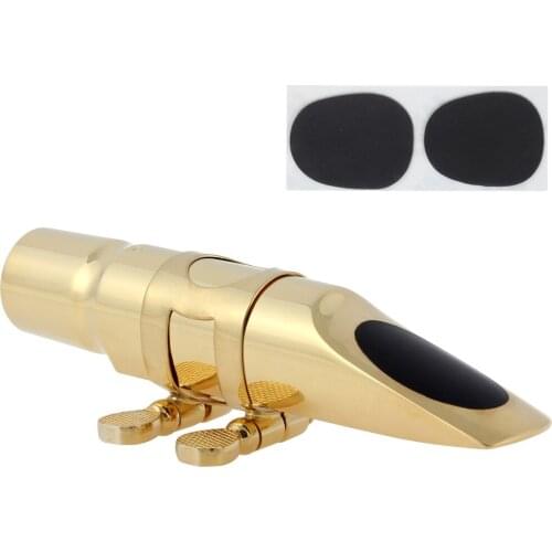 Professional Gold Plated Metal Tenor Falling Tune B (C) Saxophone Mouthpiece 8 for Jazz Music