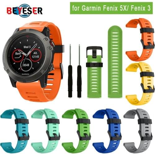 Soft Silicone Watch Strap for Garmin Fenix 5X 6X Pro Silicone Bands 22mm Quick Fit for Garmin Fenix 3 3 HR Band 26mm Watch Strap