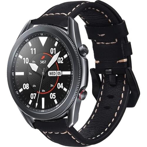20mm 22mm for samsung galaxy watch 3 45mm 41mm band active 2 gear s3 Frontier 46mm Genuine leather strap for huawei watch gt 2e