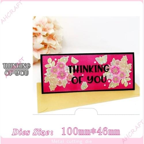 Thinking of you words Metal Cutting Dies for diy Scrapbooking Photo Album Decorative Embossing PaperCard Crafts Die Cut 2020