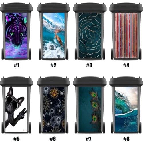 Decals Beauty SelfAdhesive Waterproof Sticker Decals Renew Rubbish bin trash can Cover sticker Kitchen Decor 120liter 240liter