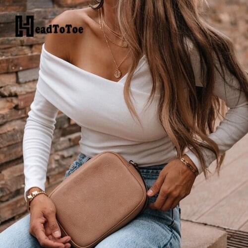 Sexy V Neck Off Shoulder Slim Blouse Tops Women Solid Long Sleeve Autumn Tops