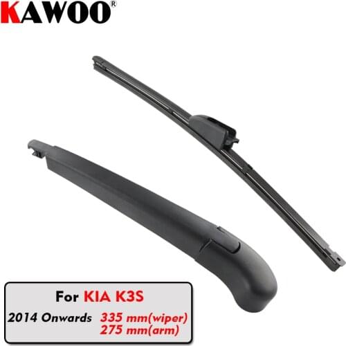 KAWOO Car Rear Wiper Blade Blades Back Window Wipers Arm For KIA K3S Hatchback (2014 Onwards) 335mm Auto Windscreen Blade