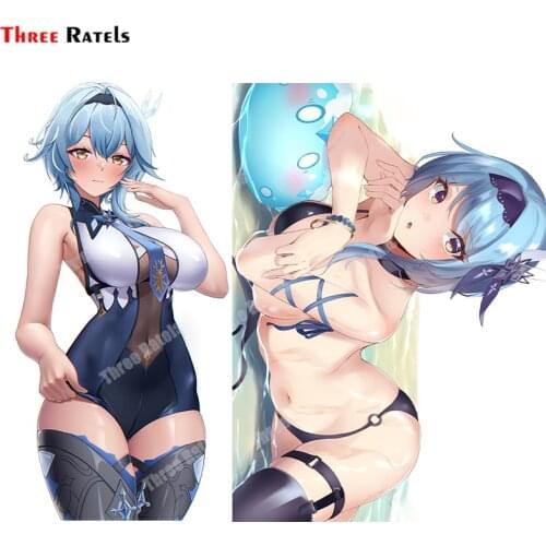 Three Ratels B157 Sexy Anime Girl Eula Of Genshin Impact Sticker For Car Styling Car Accessories Vinyl Material Waterproof Decal