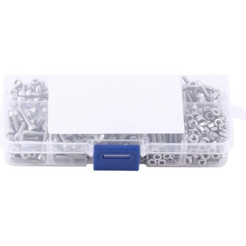 340pcs M3 Stainless Steel SS304 Hex Socket Cap Head Screws And Nuts Assortment Used In Home And Office Appliance Machinery Etc