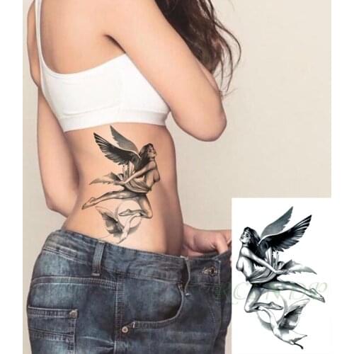 Waterproof Temporary Tattoo Sticker Angel Sexy Girl Swan Moon Fake Tattoo Flash Hand Arm Leg Tattoo for Women Men