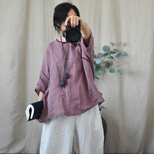 2021 Women T shirt Summer Loose Big Size O neck Casual Fashion Cotton Linen Thin Pullover Fashion Women Tops YoYiKamomo