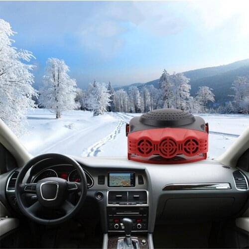 2 In 1 12V 150W Auto Car Heater Portable Car Heater Heating Fan With Swing-out Handle Cooling Fan 3-Outlet Defrosts Defogger