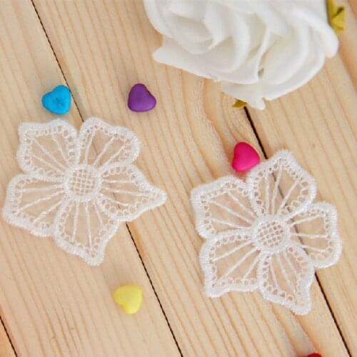 20 PCS FREE SHIPPING Hot-selling organza lace flower sew-on fabric decoration flower applique patch