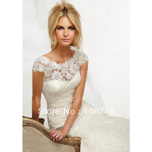 2017 Natural New Vestido De Festa Longo Noiva Sexy Long Cap Sleeve Party Bridal Gown Elegant Venice Lace Mermaid Wedding Dress