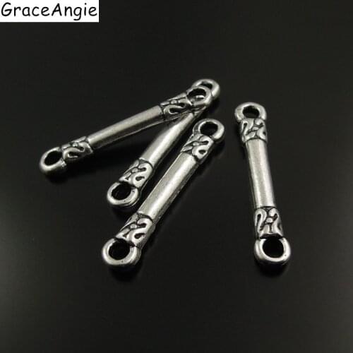 40PCS/lot Antique Silver color Alloy Sticks Bracelet Connector Necklace Pendant Charm Fashion Jewelry Accessories 31*3mm 38382