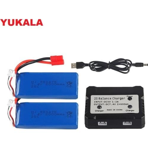 7.4V 2000mAh for X8C X8W X8G quadrocopter 7.4 V 2000 mAh high capacity Lipo battery 903475/charger