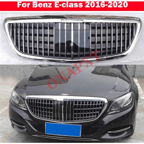 Auto Styling Middle Grille For Mercedes-Benz E-class 2016-2020 W213 Maybach Style ABS Front Bumper Vertical Bar Center Grill