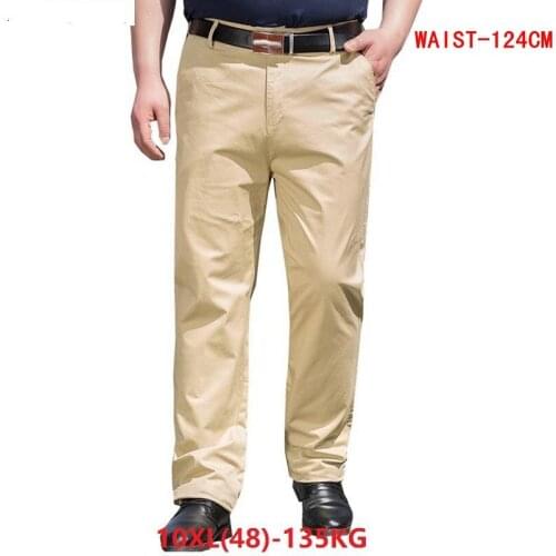 Mens Big Pants 9XL 10XL Loose Large Size Sale 7XL 8XL Classic Casual Pants Black Office 44 46 48 Khaki