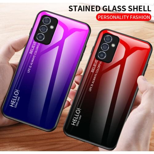 For Samsung Galaxy Quantum2 Case Gradient Tempered Glass Hard Phone Cover For Galaxy Quantum 2 Case Shockproof