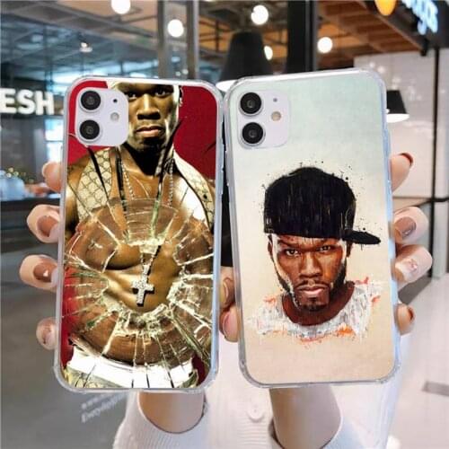 50 cent Phone Case Transparent for iPhone 11 12 mini pro XS MAX 8 7 6 6S Plus X 5S SE 2020 XR