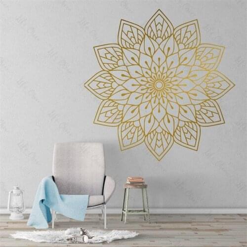 Mandala Flower Wall Sticker Religious Family Living Room Bedroom Decoration Wallpaper Indian Mandala Flower Art Wall Sticker
