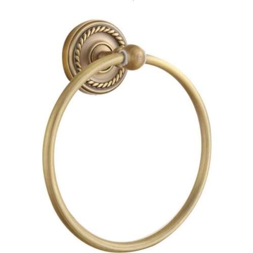 Towel Holder Round Copper Towel Ring Bathroom Hanging Towel Rack Wall Mounted Bath Towel Holder