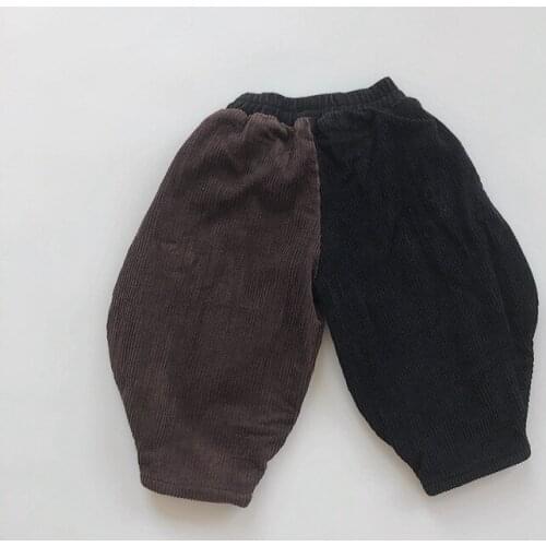 Kids Pants Cashmere Corduroy 2020 New Winter Baby Boys Thick Warm Patchwork Trousers Toddler Girl Fashion cotton Harem Pants