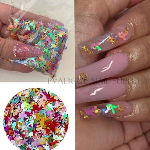 20g Holographic Rabbit Head Nail Sequins Cute Laser Bunny Flakes Glitter Acrylic Nail Art Decoration