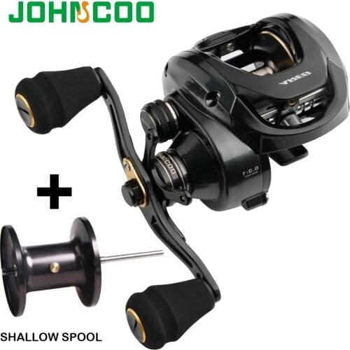 JOHNCOO ARES Aluminum Frame Baitcasting Reels 6.3:1 8+1BB 12KG Drag Low Profile Baitcast Fishing Reel Saltwater Big Game Reel