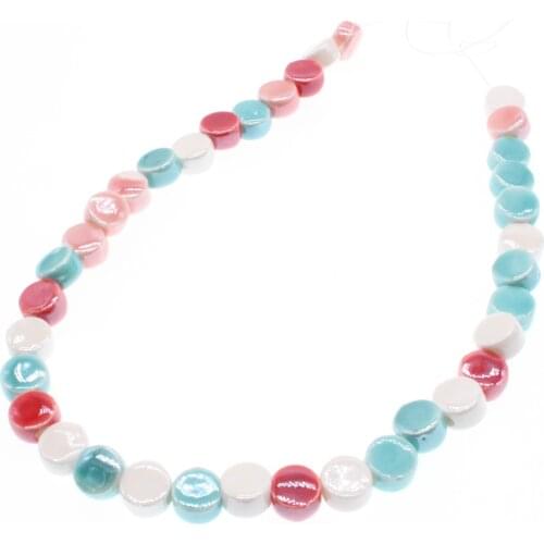 CHONGAI Ceramic Oblate Beads For DIY Bracelet Necklace Accessories 8mm